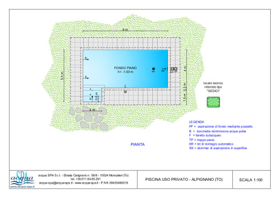 piscina interrata, costruzione con casseri isoblok, battuto in piastrelle di pietra, scala ad angolo, realizzazione Acqua SPA®